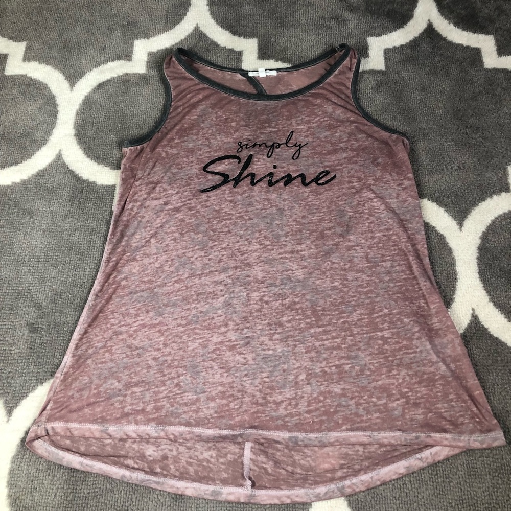 Maurices Tank Top Womens Medium Burnout Simply Shine Keyhole Top